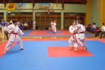 Jan Žnidarič, David Krel in Marcel Britovšek med ekipnim nastopom title=