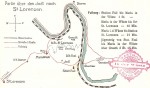 Litografija zemljevida obeh dostopov iz Dravske doline do Puščave in naprej v Lovrenc.
Založil Carl Scheidbach, Maribor, okoli 1905. Ni bila poslana. title=