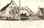 »Gasthaus Rattey« (Gostilna Rattey) in pogled na Spodnji trg.
Založnik/fotograf ni naveden. Poslana 8. 2. 1905 v Fürstenfeld na avstrijskem Štajerskem. title=